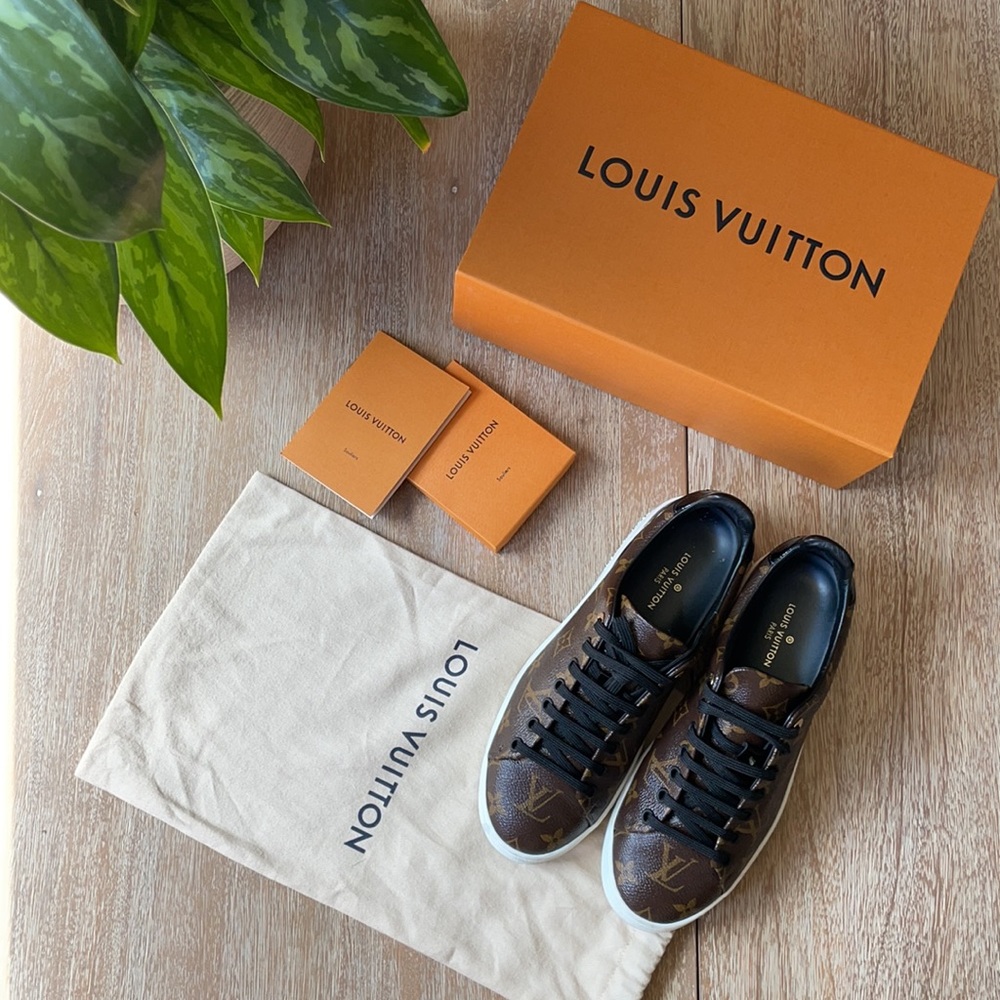 Louis Vuitton Frontrow Logo Sneakers Size 38 - Picture 1 of 16